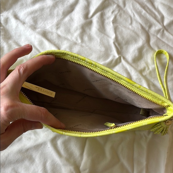 Lime Green Crocodile-Embossed Clutch - Picture 4 of 4